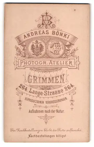 Fotografie Andreas Bönki, Grimmen, Lange-Str. 264, königliches Wappen und Medaille mit Konterfei Daguere, Niepce, Talbot