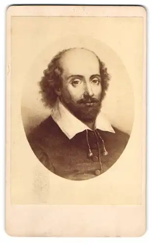 Fotografie unbekannter Fotograf und Ort, Portrait William Shakespeare mit Halbglatze