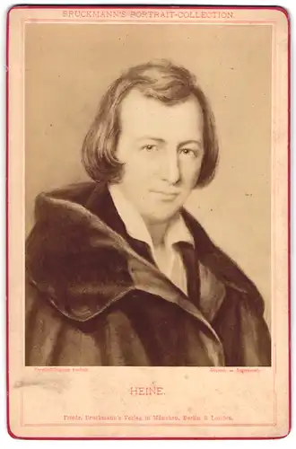 Fotografie Friedr. Bruckmann, München, Portrait Heinrich Heine mit Mantel