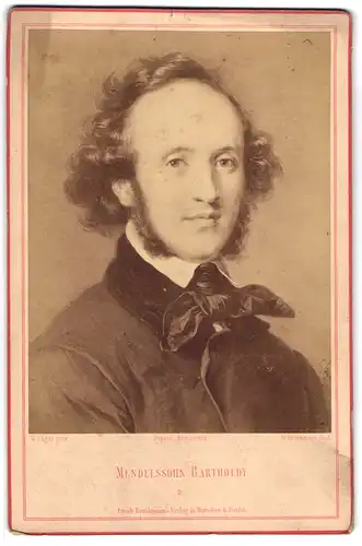 Fotografie Friedr. Bruckmann, München, Portrait Mendelssohn Bartholdy, Komponist
