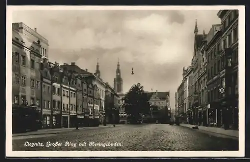 AK Liegnitz, Grosser Ring mit Heringsbuden