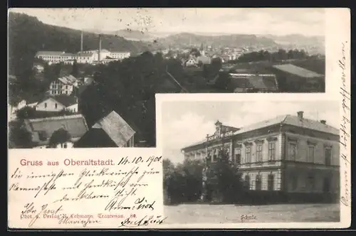 AK Oberaltstadt, Totalansicht, Schule