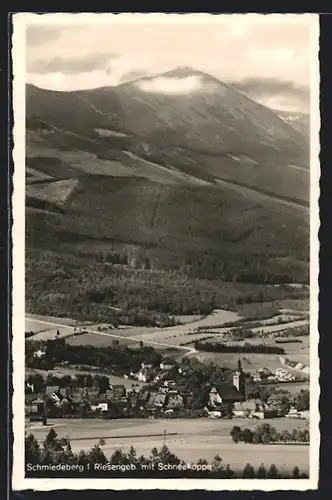AK Schmiedeberg i. Riesengeb., Panorama mit Schneekoppe