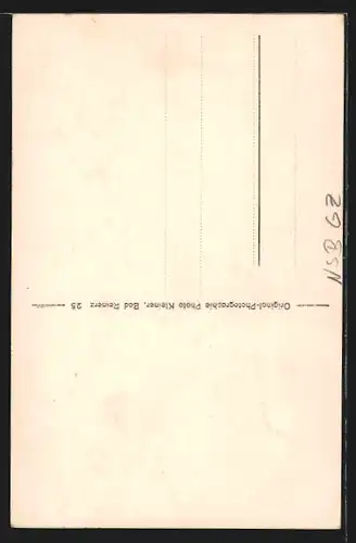 AK Reinerz, Ortsansicht mit dem Heuscheuergebirge