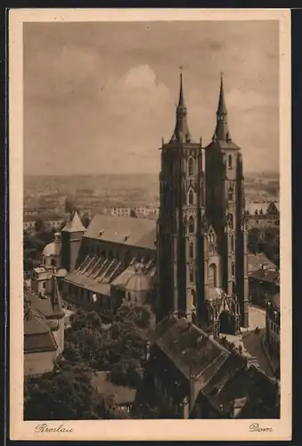 AK Breslau, Dom aus der Vogelschau