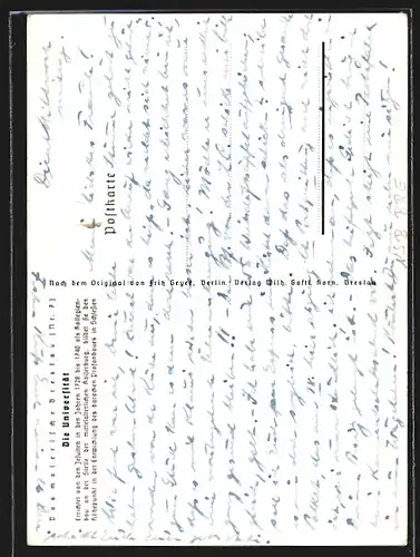 Künstler-AK Breslau, Blick auf die Universität