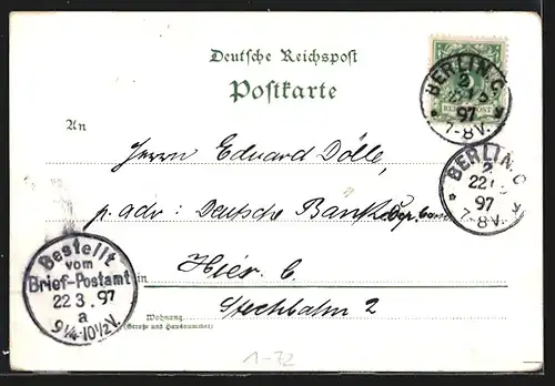 Lithographie Kaiser Wilhelm I. zum hundertjährigen Geburtstage