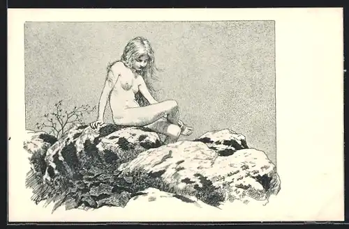 Künstler-AK Fidus: Sag, kleines Tier