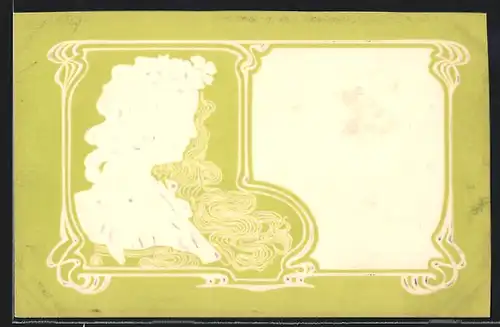 Präge-AK Büste im Jugendstil