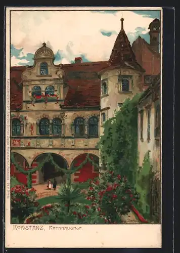 Künstler-AK Zeno Diemer: Konstanz, Rathaushof