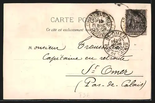 Lithographie Chateauroux, Eglise St.-André, Général Bertrand, Notre-Dame