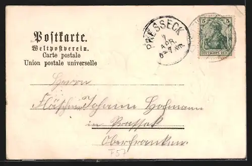 Lithographie Metz, Deutsches Thor auf Blatt