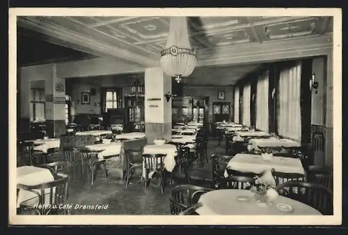 AK Soltau i. Hann, Hotel u. Cafe Dransfeld, Innenansicht