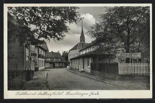 AK Fallingbostel, Strasse am Hotel zur Lieth