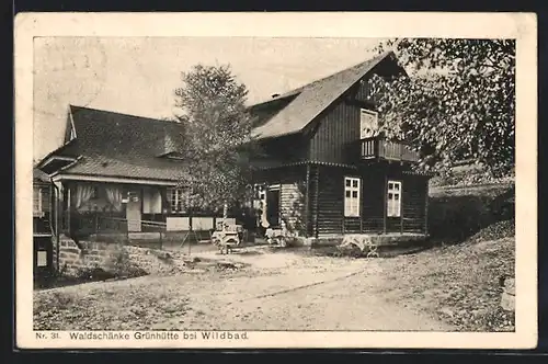 AK Bad Wildbad, Gasthaus - Waldschränke Grünhütte