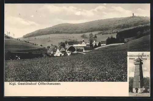 AK Gomadingen, Kgl. Gestütshof, Aussichtsturm auf dem Sternberg