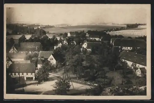 Foto-AK Daubitz, Totalansicht des Ortes