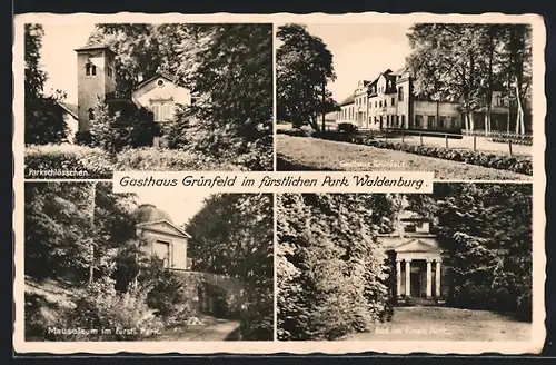 AK Waldenburg i. Sa., Gasthaus Grünfeld im fürstlichen Park, Bes. K. Winkler