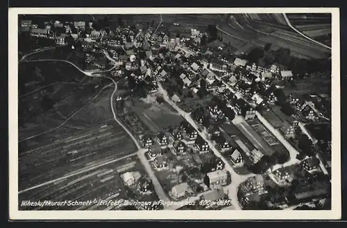 AK Schnett /Thüringen, Ortsansicht vom Flugzeug aus