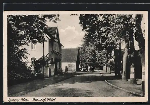 AK Eystrup /Weser, Partie am Bahnhofs-Hotel