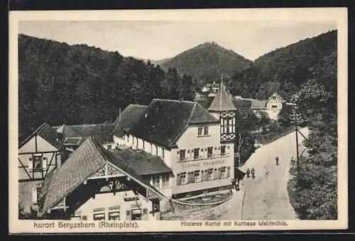 AK Bergzabern /Rheinpfalz, Hinteres Kurtal mit Kurhaus Waldmühle