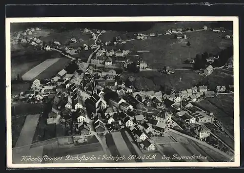 AK Bischofsgrün i. Fichtelgeb., Fliegeraufnahme des Ortes