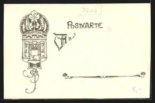 Künstler-AK Offenburg, Franziskanerkloster vor der Zerstörung 1689