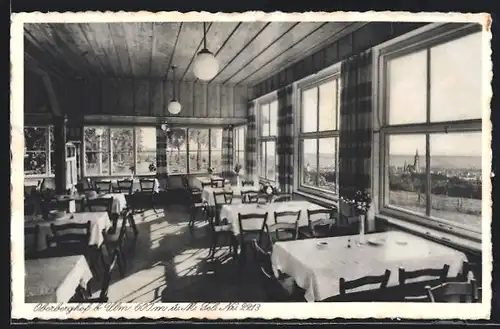 AK Oberberghof, Gasthaus, Blick über Ulm