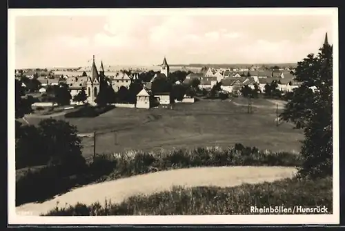 AK Rheinböllen /Hunsrück, Ortsansicht mit Kirche