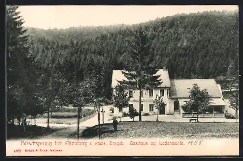 AK Hirschsprung b. Altenberg, Gasthaus zur Ladenmühle