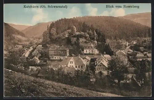 AK Katzhütte /Ob. Schwarzatal, Blick vom Rosenberg