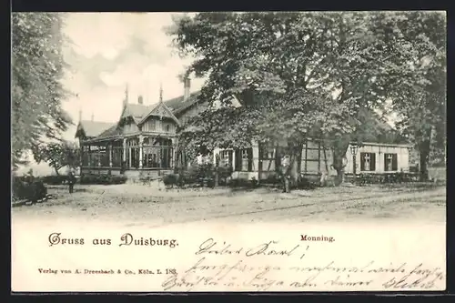 AK Duisburg, Gasthaus Monning, Teilansicht