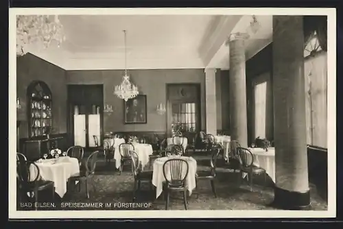 AK Bad Eilsen, Hotel Fürstenhof, Speisezimmer, Innenansicht