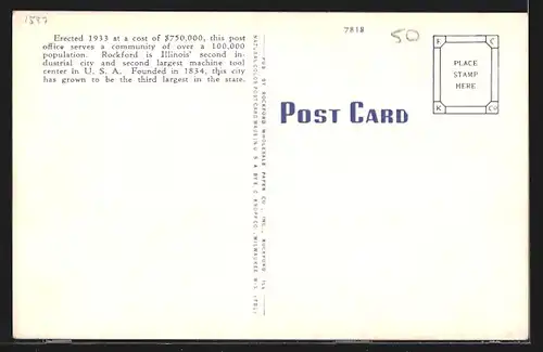 AK Rockford, IL, Post Office