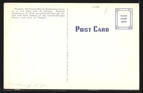 AK Freeport, IL, Post Office