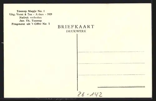 Künstler-AK Jan Toorop: Fragment uit `t Offer No. 1