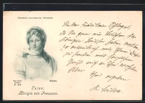 Künstler-AK Königin Luise von Preussen mit Halstuch