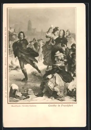 Künstler-AK Hermann Kaulbach: Goethe in Frankfurt
