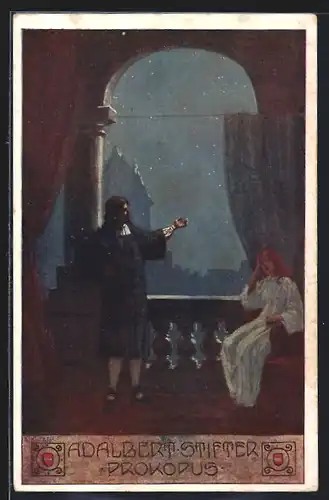 Künstler-AK Ernst Kutzer: Adalbert Stifter, Prokopus