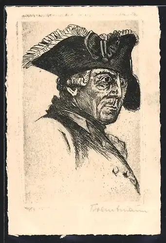 Künstler-AK Portrait König Friedrich II. (der Grosse)