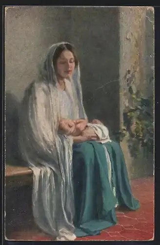 Künstler-AK sign. Johanna Engel: Mutter mit Kind