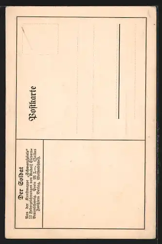 AK Soldat auf dem Heimweg, Scherenschnitt