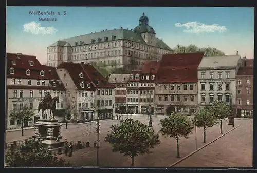 AK Weissenfels a. S., Hotel und Apotheke am Markplatz