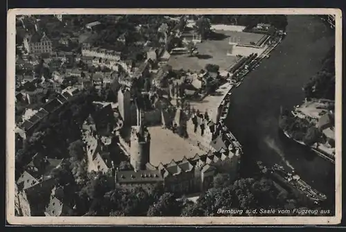AK Bernburg a. d. Saale, Teilansicht vom Flugzeug aus