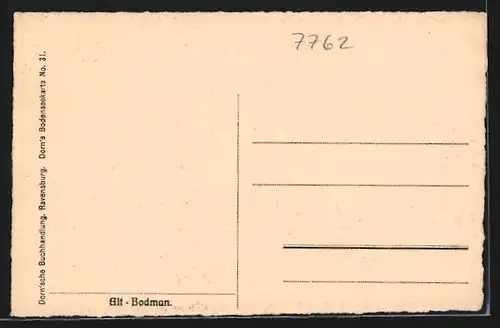 Künstler-AK Alt-Bodman, Ortsansicht mit Booten
