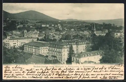 AK Baden-Baden, Ortsansicht vom Schloss d. Freiherrn v. Venningen