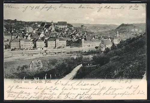 AK Schwäb. Hall, Ortsansicht bei Tag