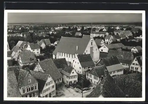 AK Weilheim-Teck, Ortsansicht mit Blick auf Kirche
