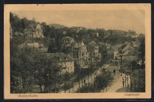 AK Baden-Baden, Partie der Langestrasse