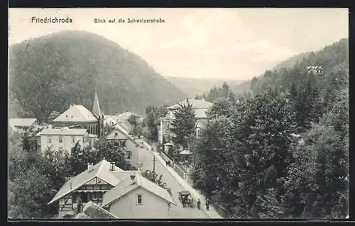 AK Friedrichroda, Blick auf die Schweizerstrasse